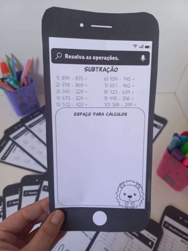 Iphone da matemática - (adições e subtrações com reagrupamento) - Image 5