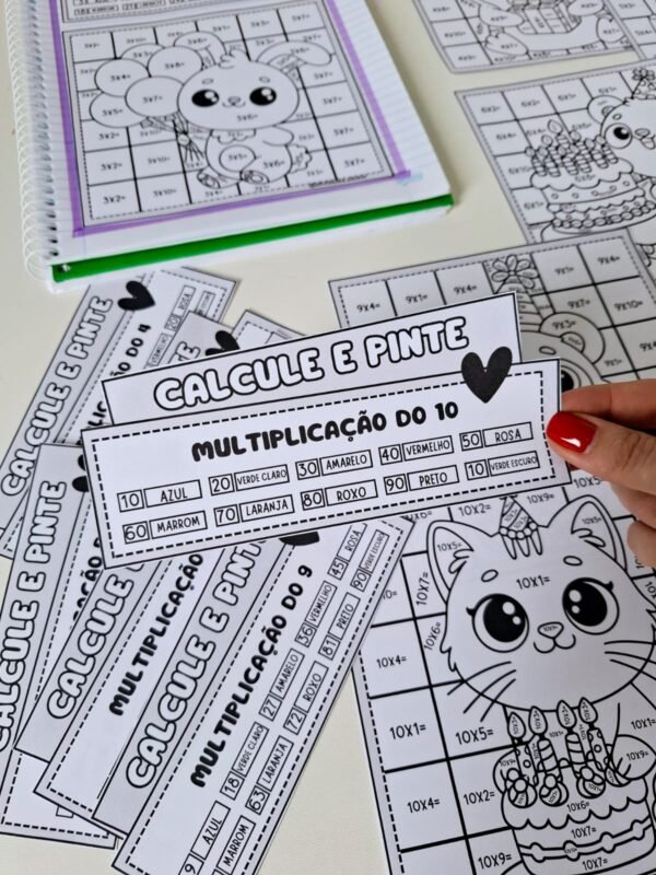 Calcule e pinte - Multiplicação e divisão - Imagem 7