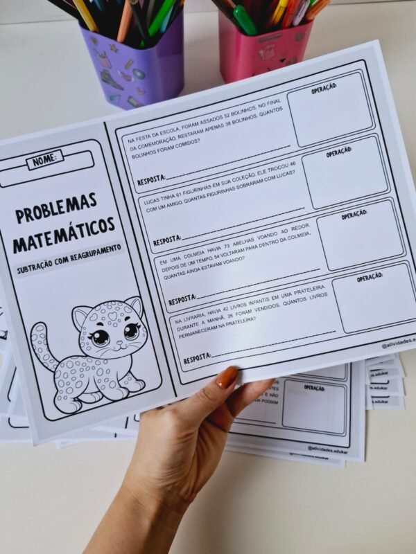 Folhetinhos de problemas matemáticos (adição e subtração) - Imagem 5