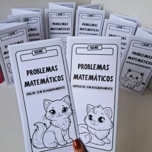 Folhetinhos de problemas matemáticos (adição e subtração)