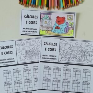 Cálculos e cores - adição e subtração com reagrupamento