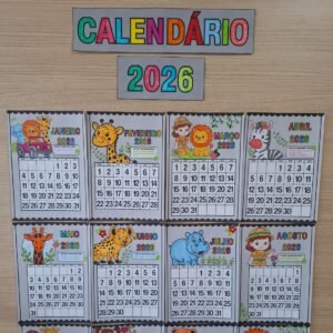 Calendário de Parede para Colorir SAFARI 2026