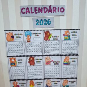 Calendário de parede para colorir 2026 - CAPIVARA