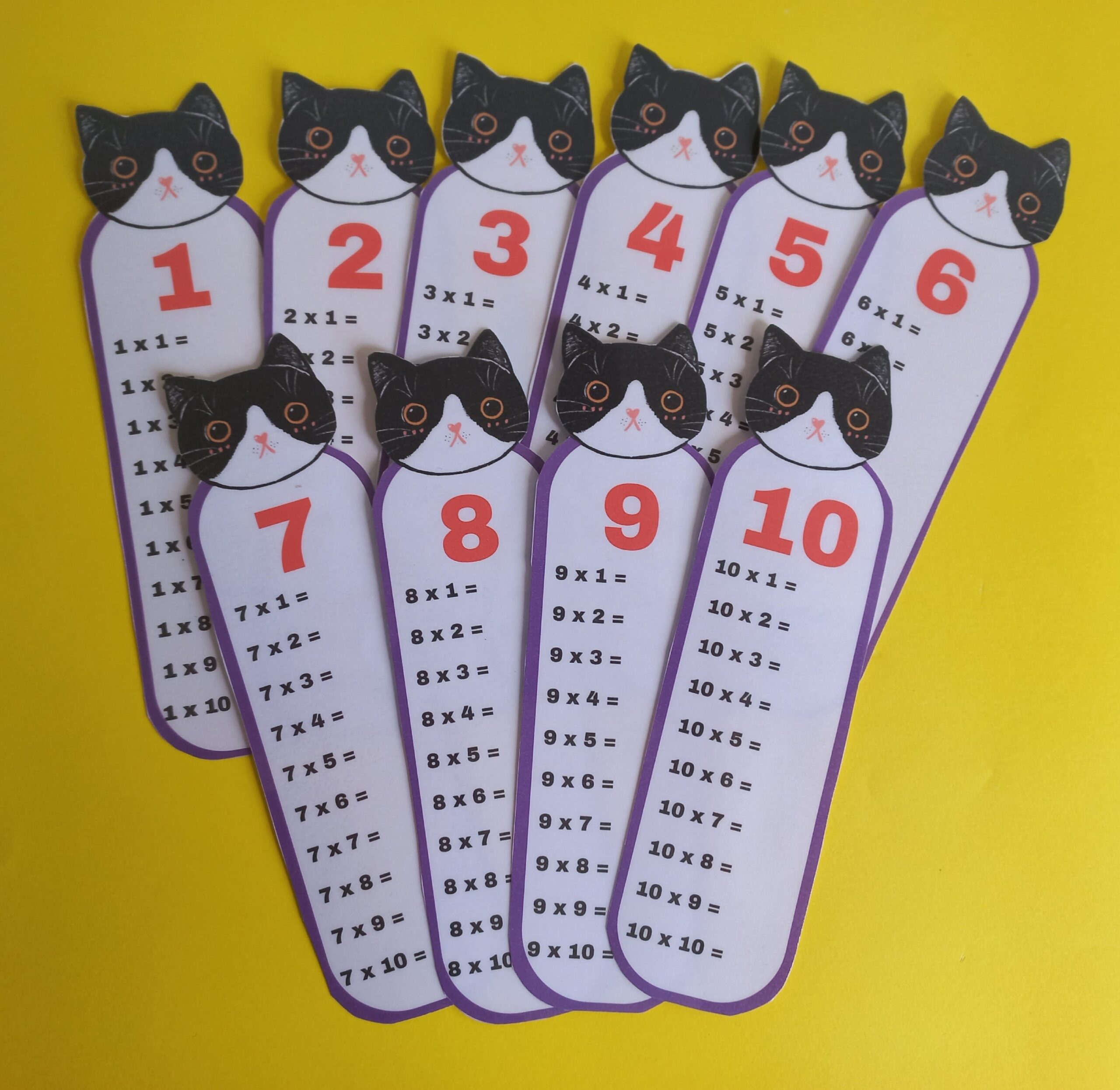 Cards da Multiplicação (tema: gatinho)