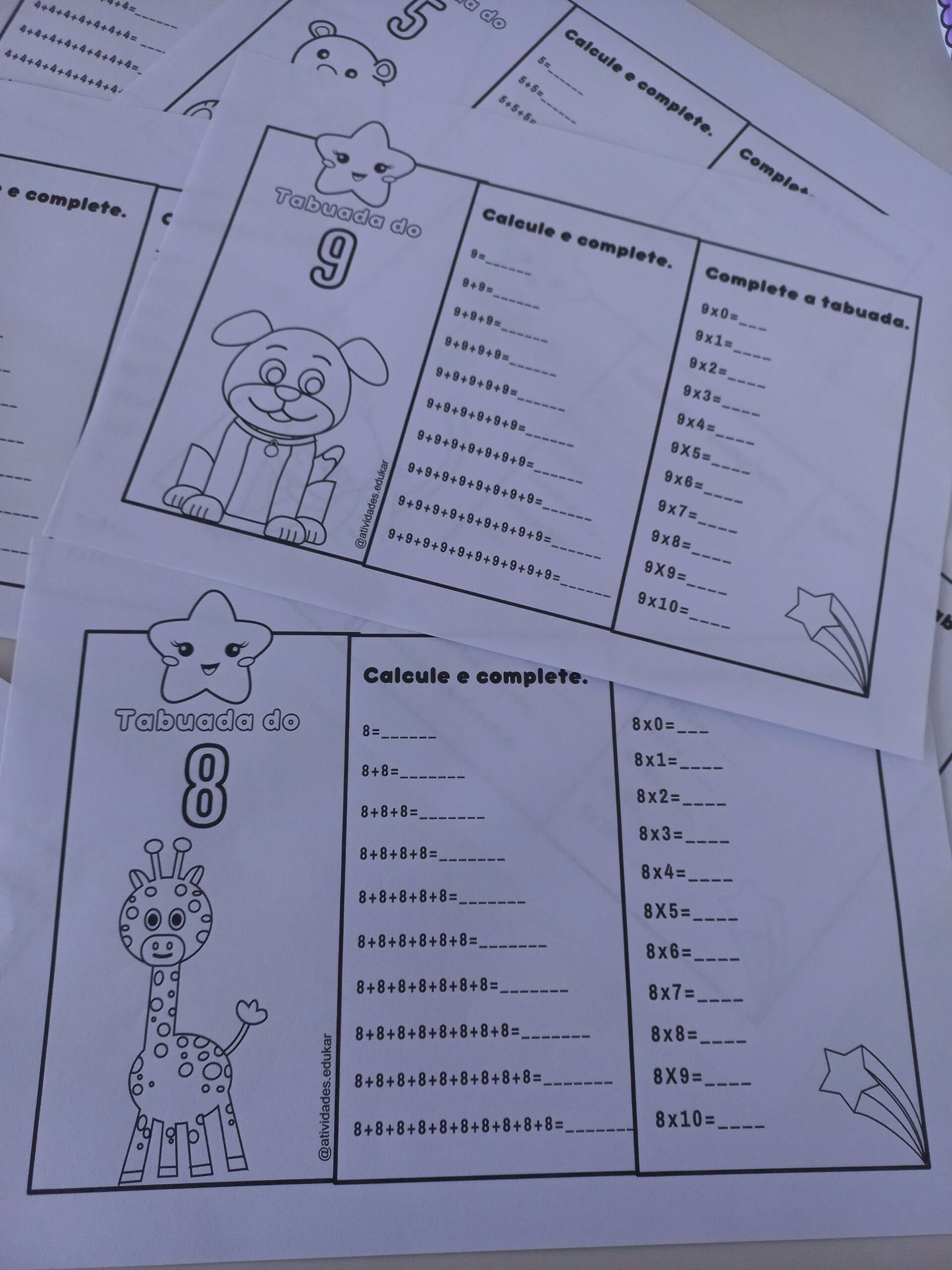 Folhetinhos da Tabuada de Multiplicação - Imagem 4