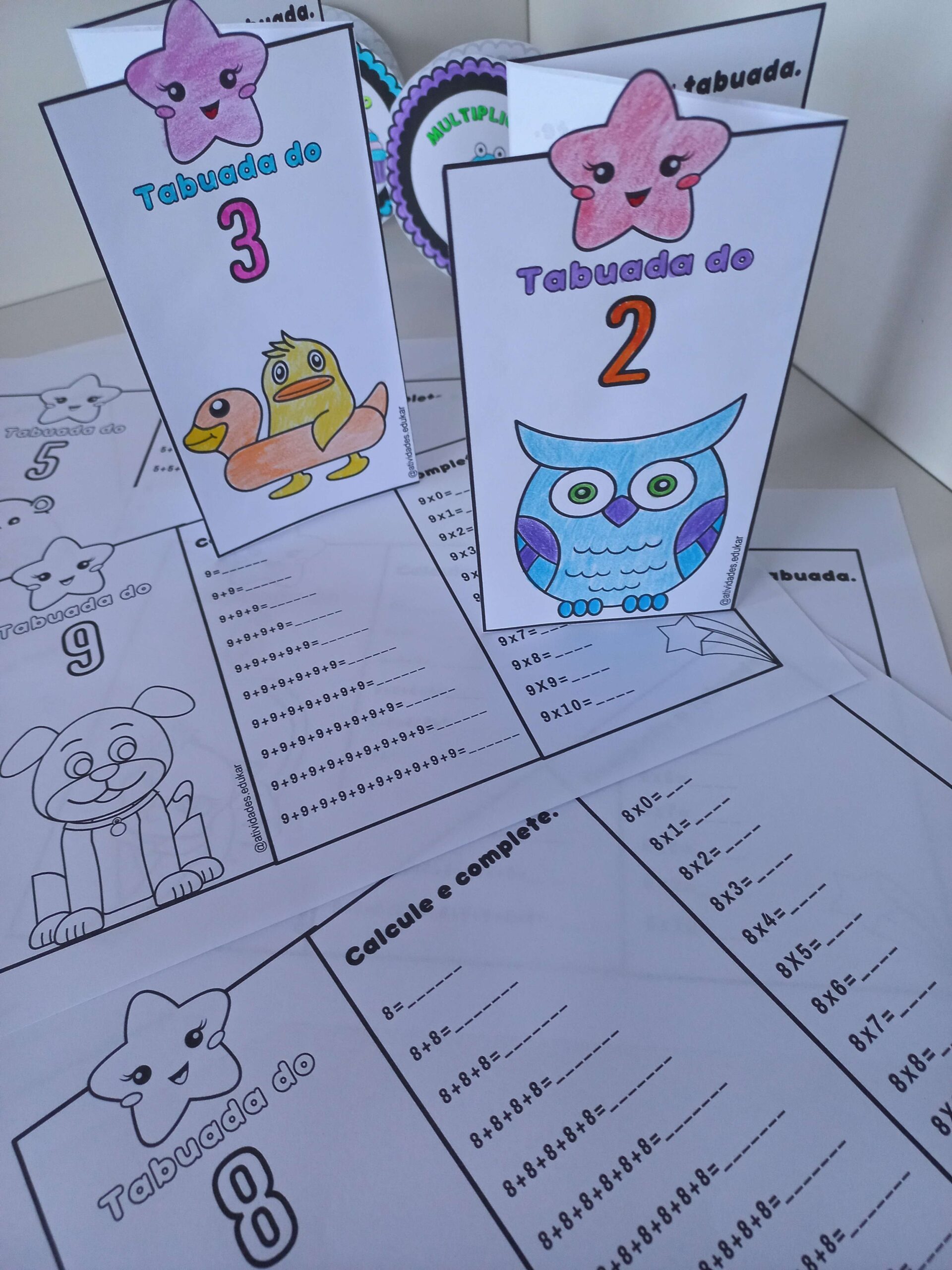 Folhetinhos da Tabuada de Multiplicação