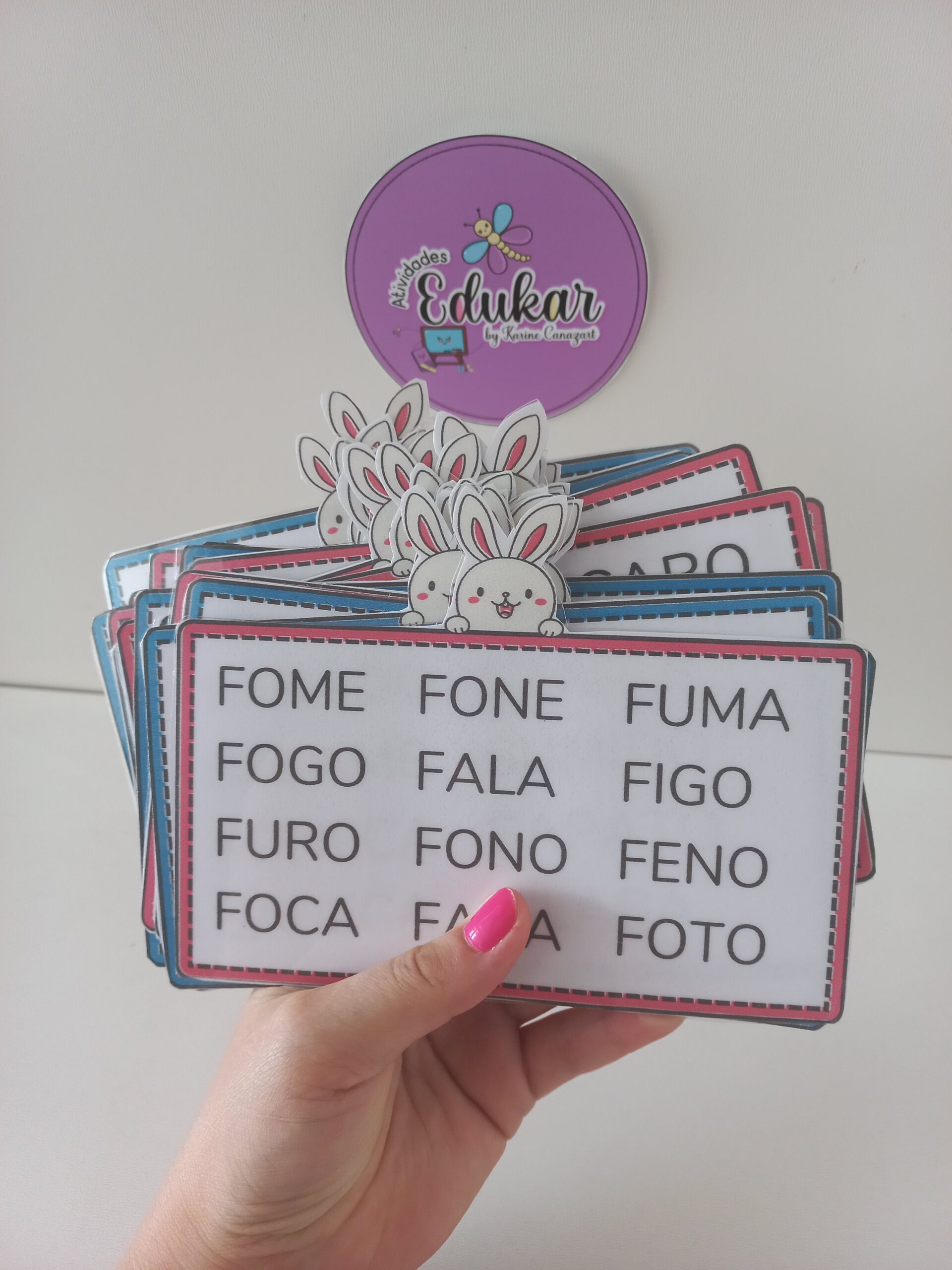Ficha de palavras – leitura de sílabas simples – Duas e três sílabas