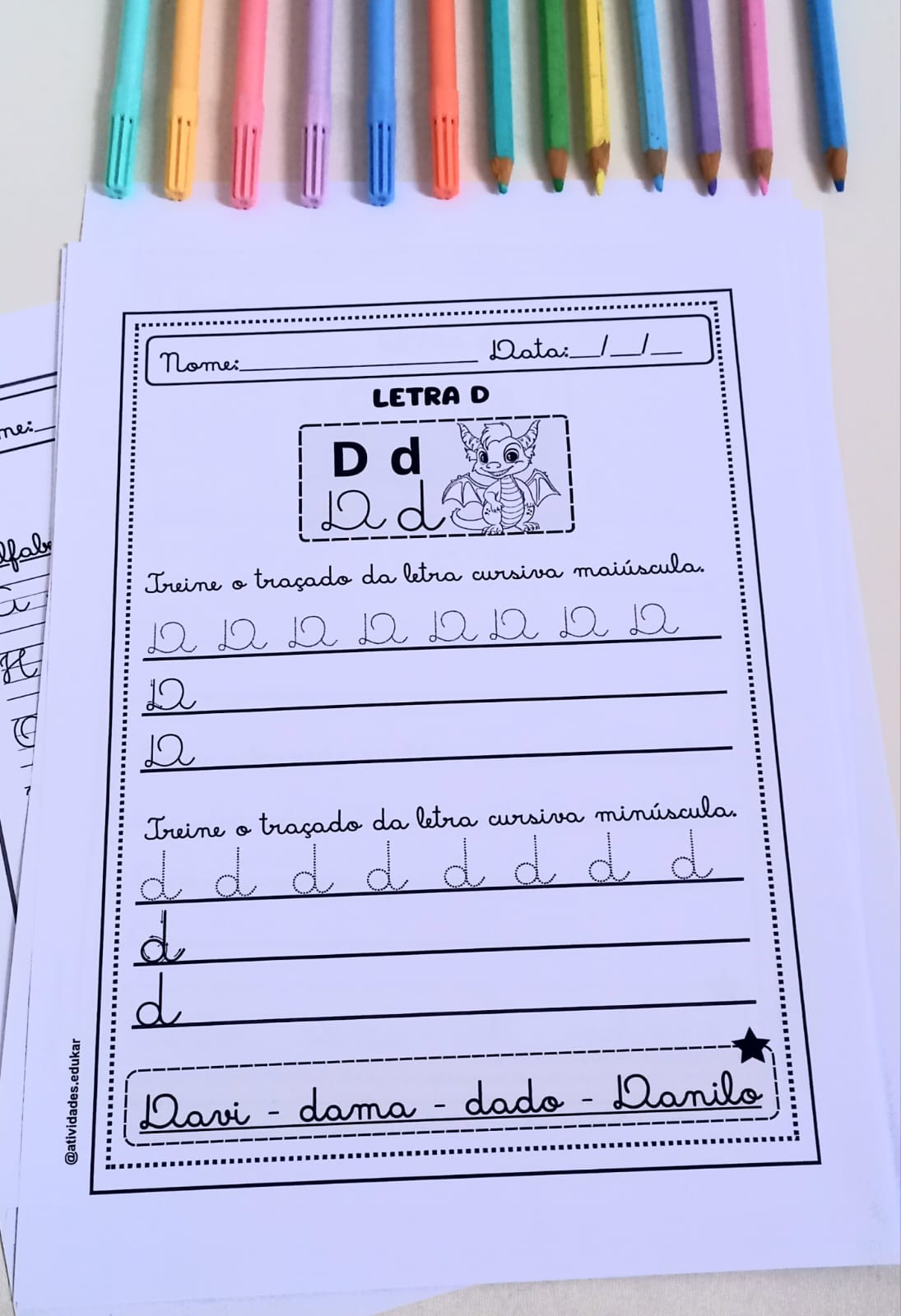 Caligrafia Cursiva - Atividades em folha - Imagem 7