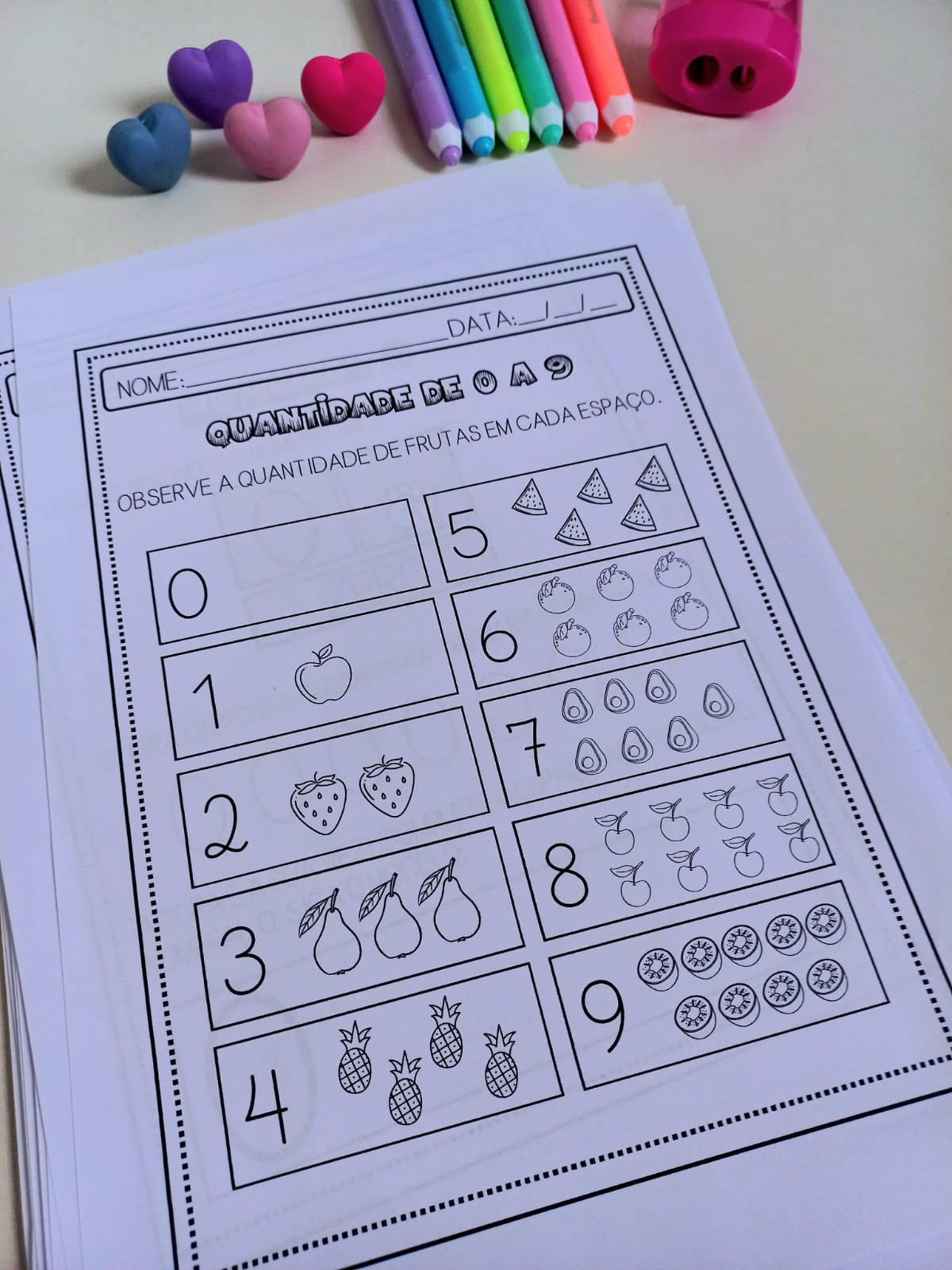 Números de 0 a 9 – Pacote de atividade - Imagem 3