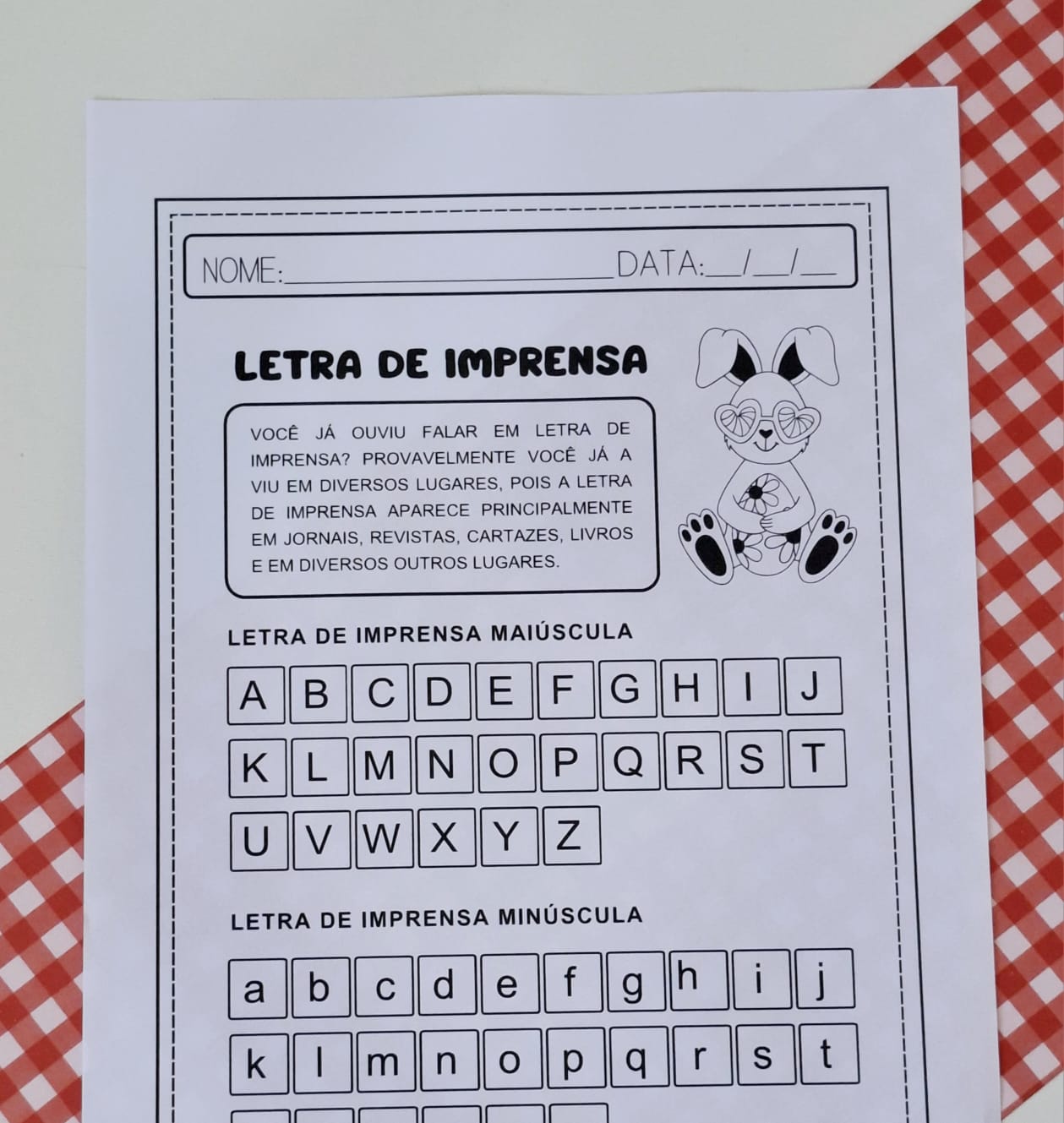 Letra de imprensa - Pacote de atividades