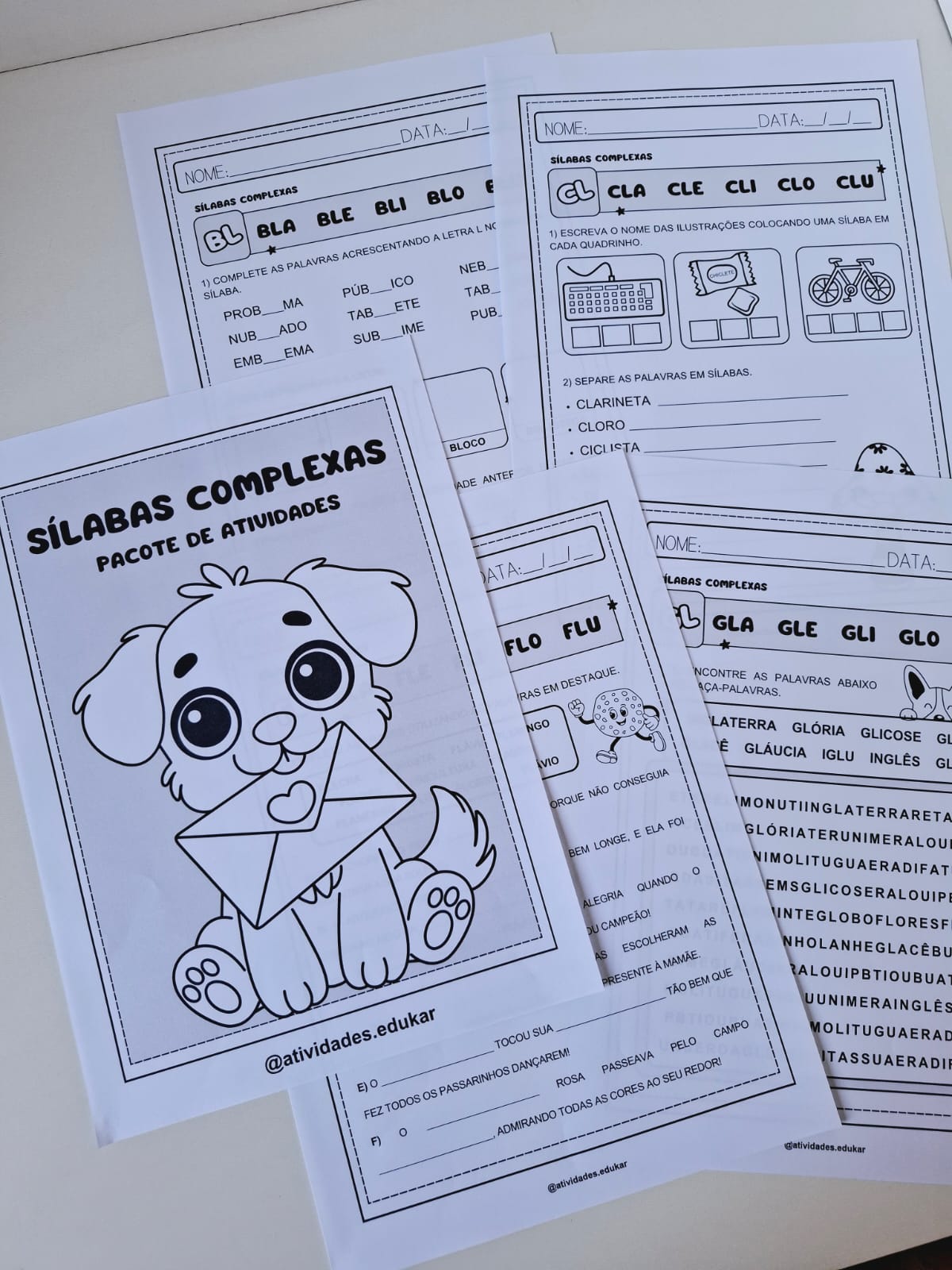 Sílabas complexas - Pacote de atividades