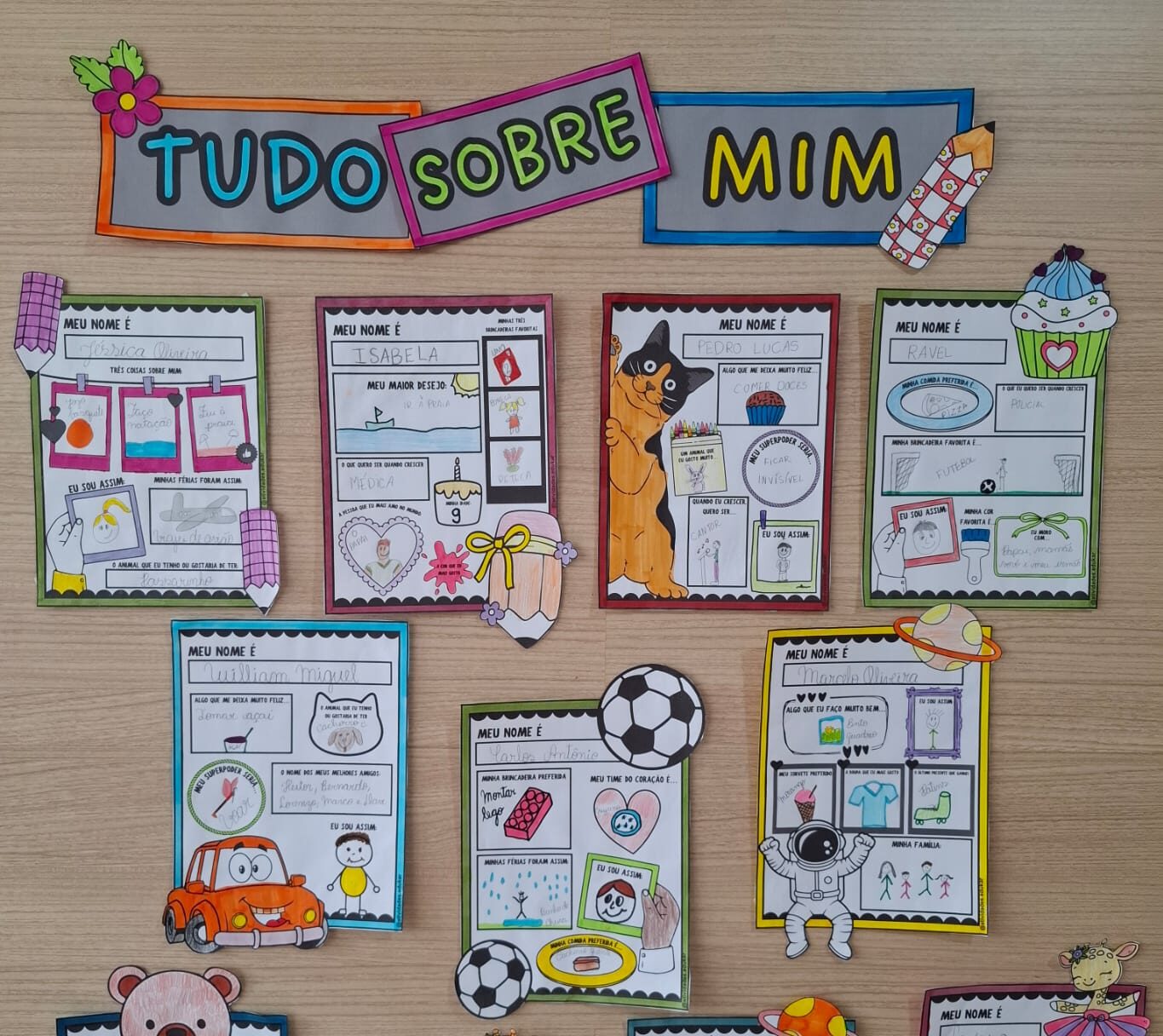 Tudo sobre mim - Atividade/mural de volta às aulas