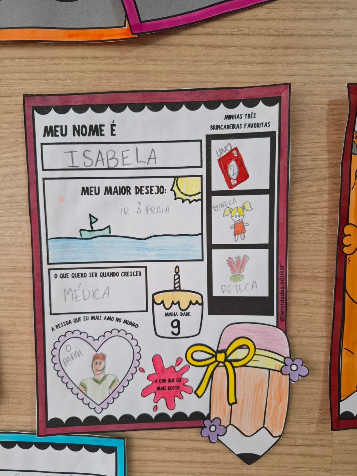 Tudo sobre mim - Atividade/mural de volta às aulas - Imagem 7