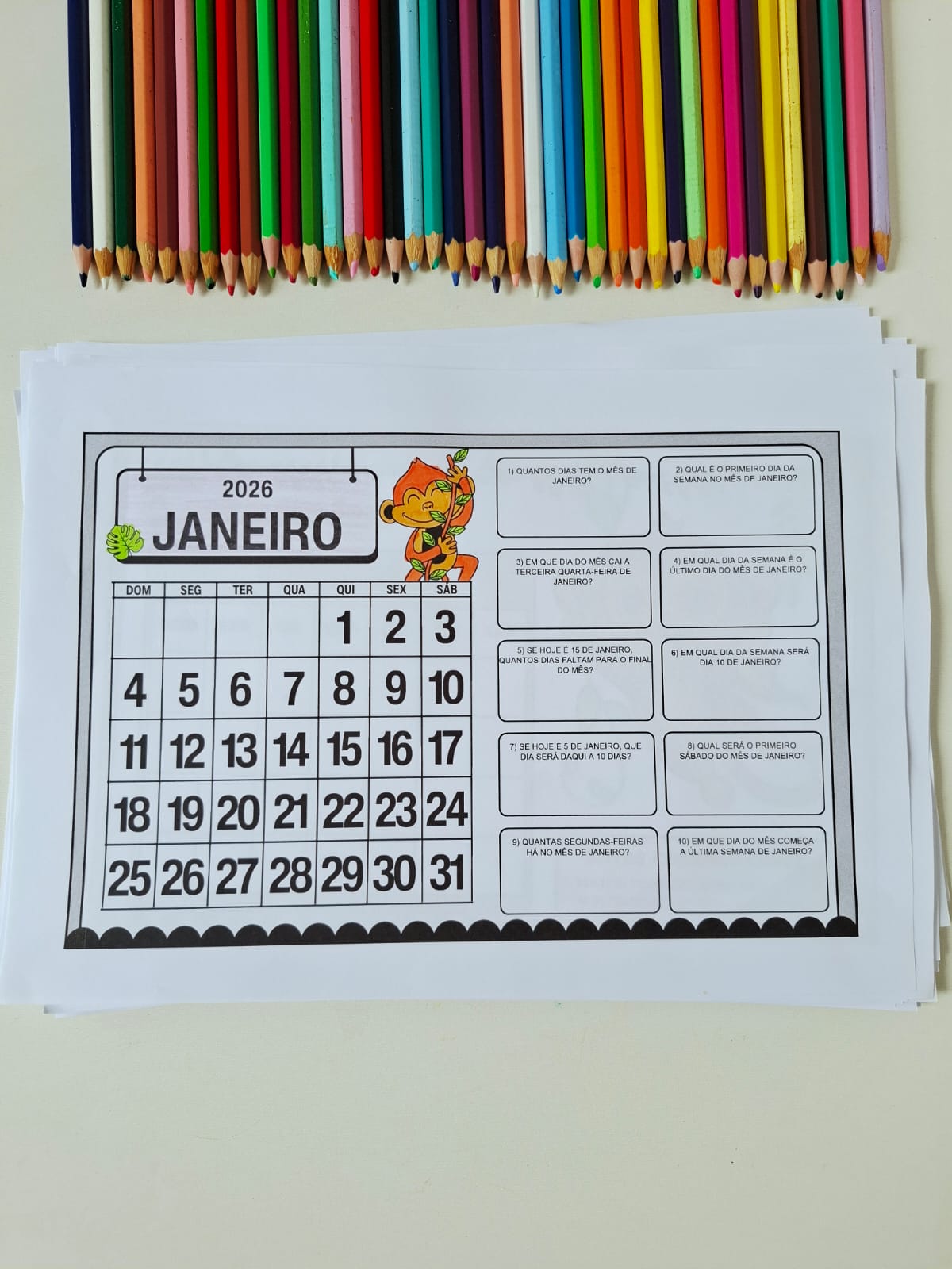 Calendário para Caderno 2026 SAFARI - Imagem 3