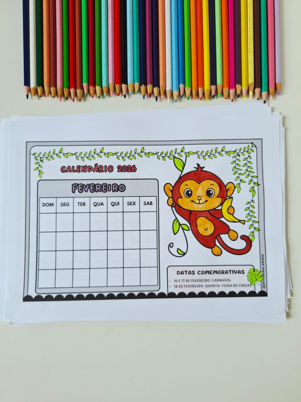 Calendário para Caderno 2026 SAFARI - Imagem 6