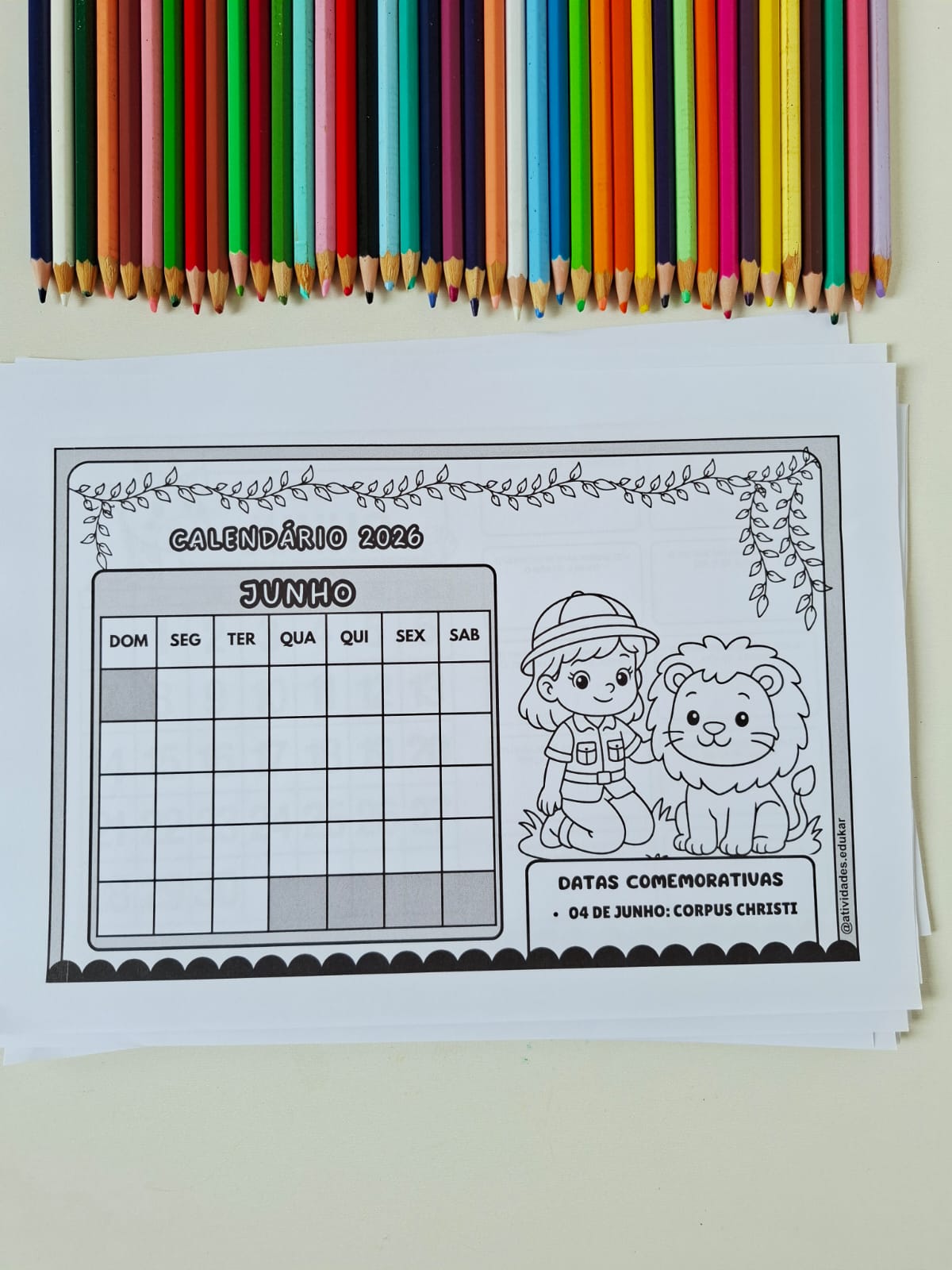 Calendário para Caderno 2026 SAFARI - Imagem 9