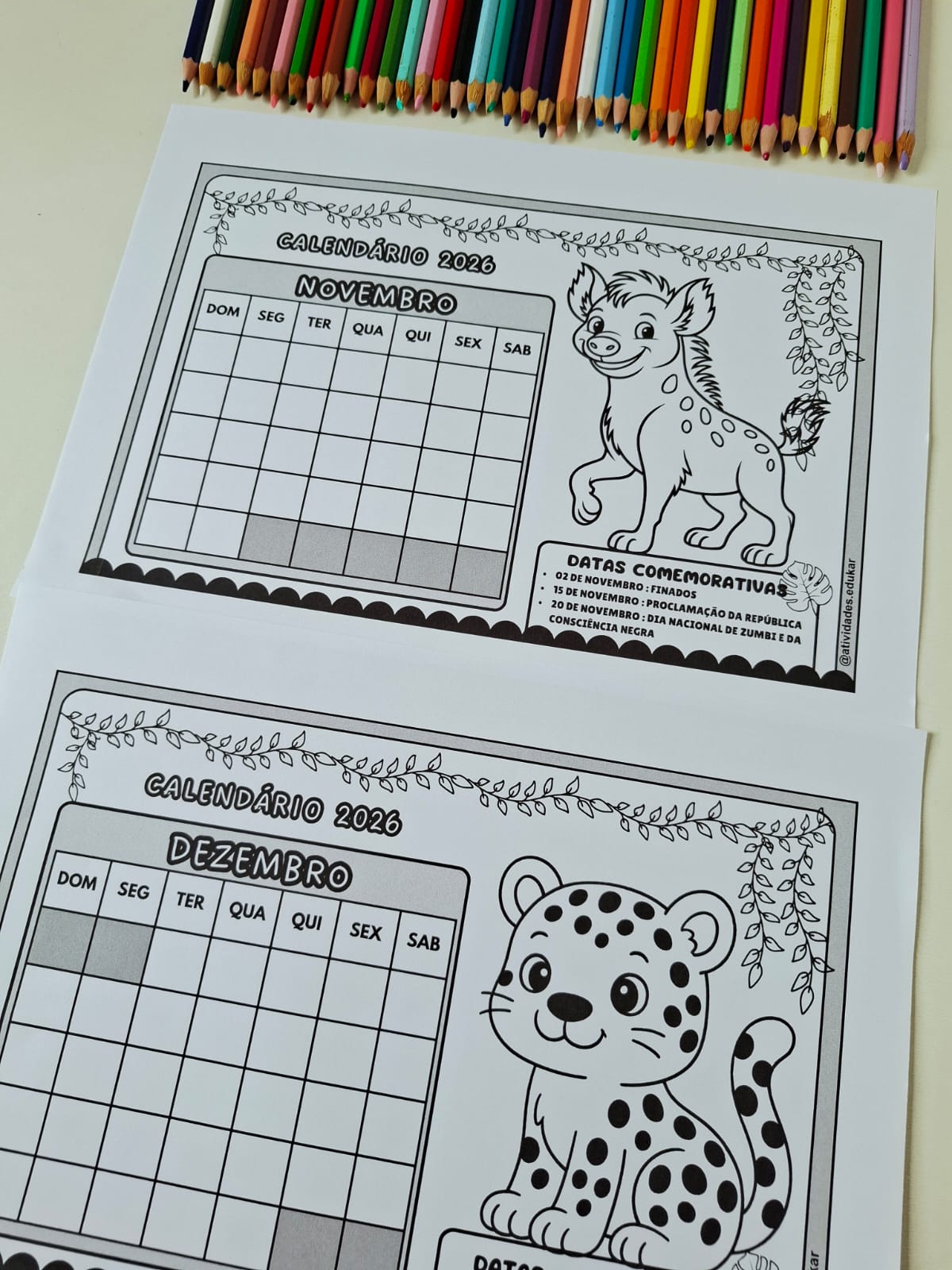 Calendário para Caderno 2026 SAFARI - Imagem 12
