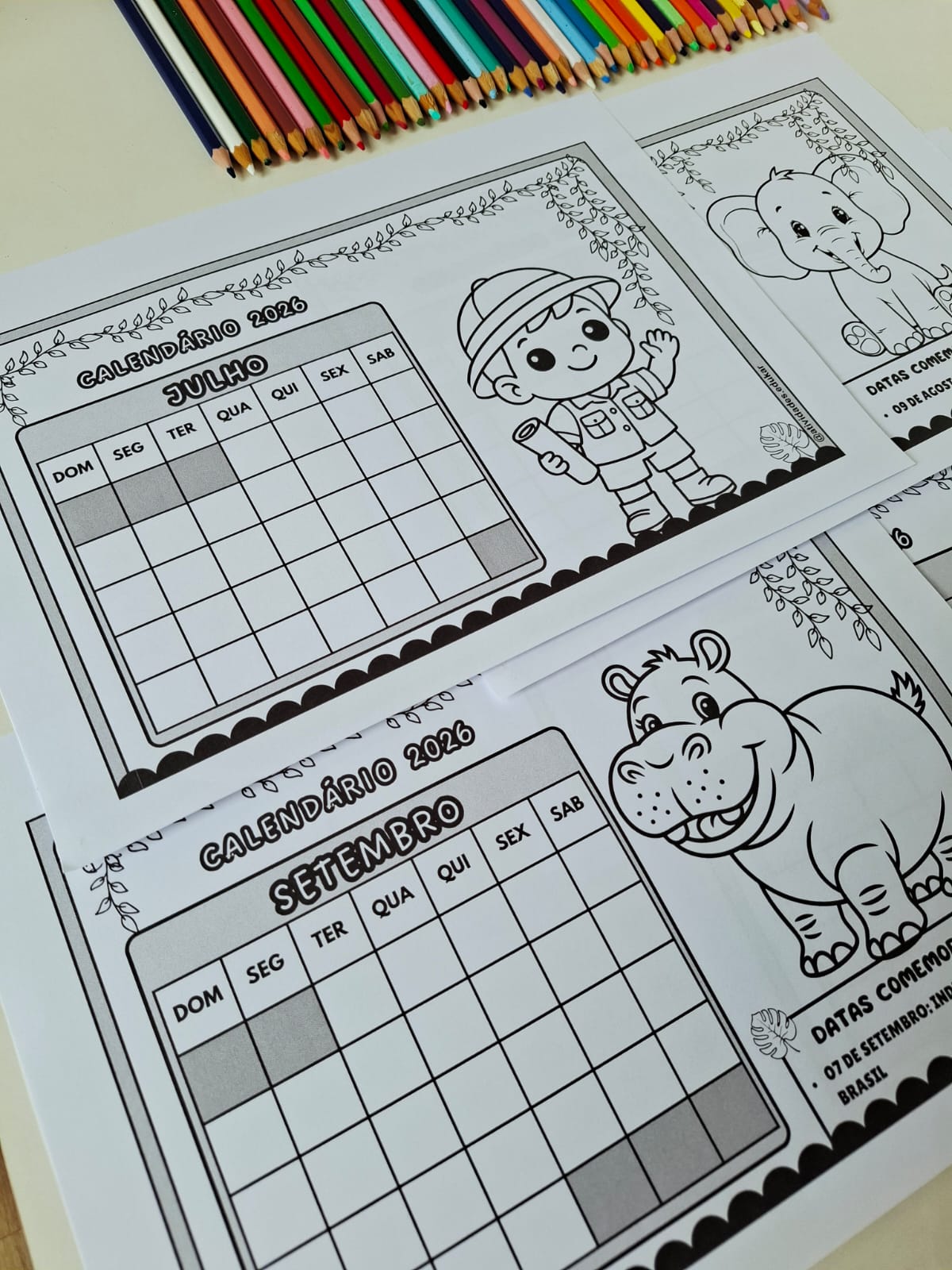 Calendário para Caderno 2026 SAFARI - Imagem 13