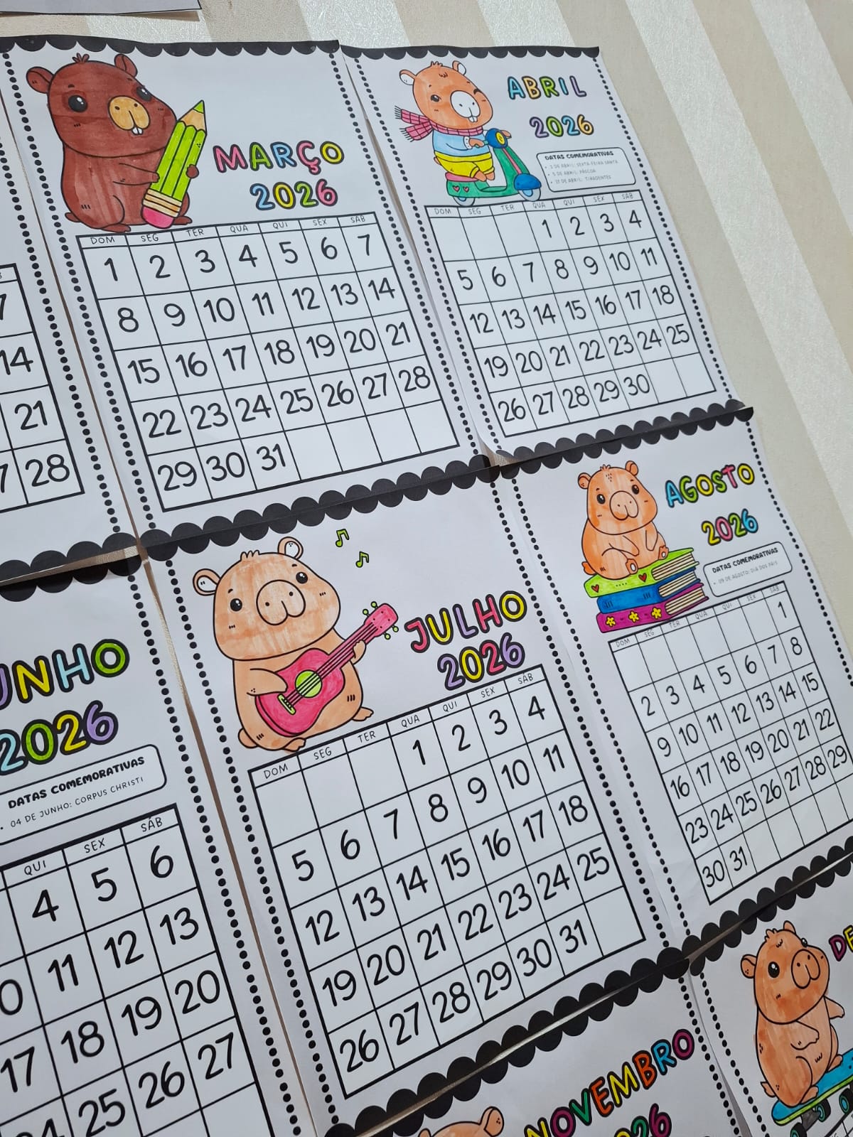 Calendário de parede para colorir 2026 - CAPIVARA - Imagem 15